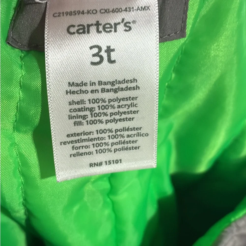 Carter's Gray Overalls with Green Accents